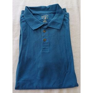 RedHead Brand Co Mens Large Teal Blue Short Sleeve Textured Polo Shirt L/G